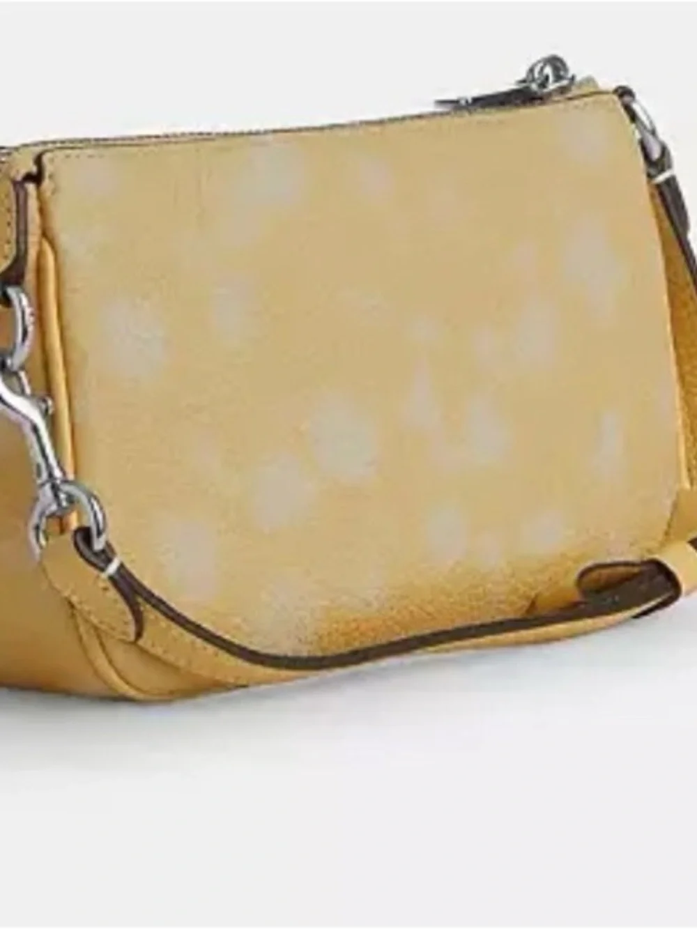 Coach Nolita 19 Yellow Pebbled Leather Small Wristlet with Silver Hardware